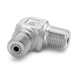 Ralston 1/4" Male NPT x Male Quick-Test 90 Degree Elbow, Stainless Steel # QTHA-2MSL