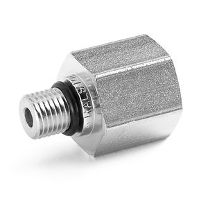 Ralston 1/4" Female NPT x 3/8" Male SAE (-03), S.S., Viton Seals, Oxygen Cleaned # QTHA-3S2F-SS-VT-O2