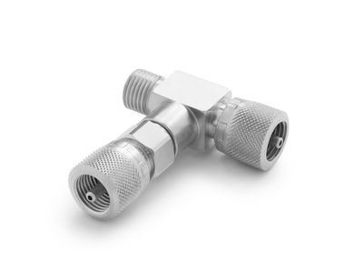 Ralston Male Quick-Test Run x Female Quick-Test Run x Female Quick-Test Branch Tee, Stainless Steel # QTHA-HCCS