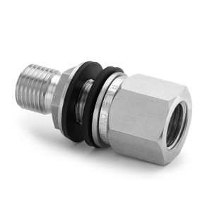 Ralston 1/4" Female NPT x Male Quick-Test Bulkhead Union, S.S. # QTHA-HFSB-2F