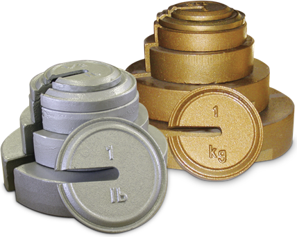 Cast Iron Calibration Weights - Slotted Interlocking and Hanger Weights
