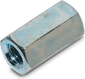 Rice Coupling Nuts Lake Nut, CPLG 1/4-20NCx1-3/4 7/16 Heavy HEX Width Across Flats=7/16 Length=1-3/4 Steel Zinc Plated Minimum Tensile Strength= Safe Load=500 Lbs