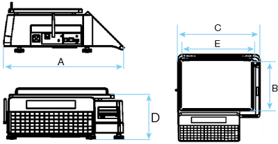 Rice Ishida Uni-3 Series Price Computing Printing Scales Lake Retail Scale, Uni-3L1 Bench, LCD display, 0-15lbs x 0.005, 15-30lbs x 0.01 Integrated printer, VAC Ishida