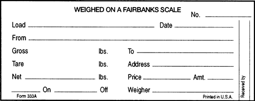 Mechanical Scale Tickets