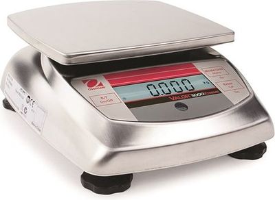 OHAUS Valor 3000 Xtreme Series, OHAUS Washdown Balance Scale, V31XW3 Compact, Valor 3000 Xtreme, 3kg x , IP65 Washdown, 120VAC adapter