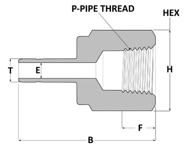 SSP Female Adapter (Duolok) series line drawing