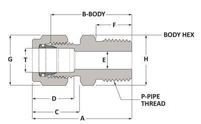 SSP Male Connector (Duolok) series line drawing