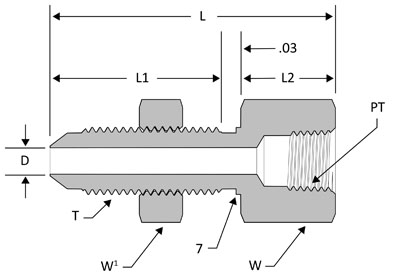 SSP JIC # 4X1/4 FM Pipe Blkhd w/B # J4-4BFC