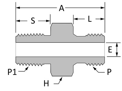 SSP 1/4"MALE BSPP x 1/4MALE NPT # 4X1/4GCM-BSPP