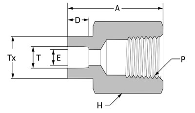 SSP #4 Tube Socket Weld x 1/8 Female Pipe # 4SWFC