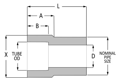 SSP #4 TUBEX1/4 Pipe Socket Weld Adapter # 4-4SWA