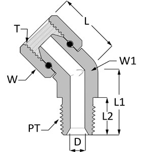 SSP Pipe Swivel 1/4 x 1/4 Male PIPE4 # PS4-4ME-45