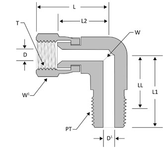 SSP Female JIC Swivel #4X 1/8 Male PIPE90 # JS4ME