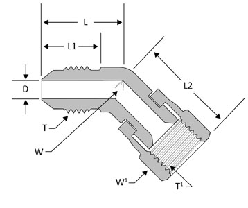SSP JIC # 4 x Swivel 45 # J4SE-45