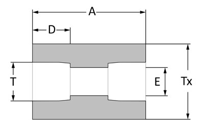 SSP Socket Weld Union - Industrial Weld Fittings series line drawing