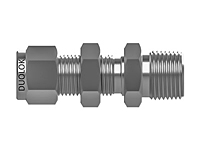 SSP Duolok Steel Bulkhead Male Connector 1/4" Tube x 1/4" NPT # ISD4BMC4