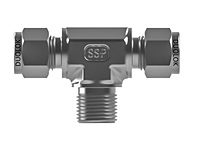 SSP Duolok Brass Male Branch Tee 1/8" Tube x 1/4" NPT # IBD3MBT2
