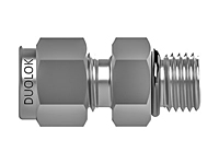 SSP Duolok Steel Male Connector St. Thrd. Boss 3/4" Tube x 3/4-16 Straight Thread # ISD12MCST8