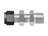 SSP Unilok Steel Bulkhead Male Connector 1/4" Tube x 1/4" NPT # ISU4BMC4