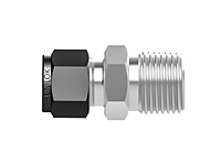 SSP Unilok Steel Male Connector Bored Thru 1/4" Tube x 1/2" NPT # ISU4MCBT8