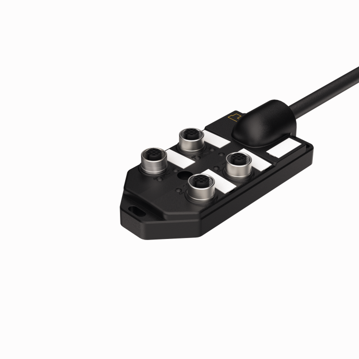 Passive Actuator/Sensor Box, M12 × 1 - 4-port, with homerun cable, (4MB12Z-5-1)