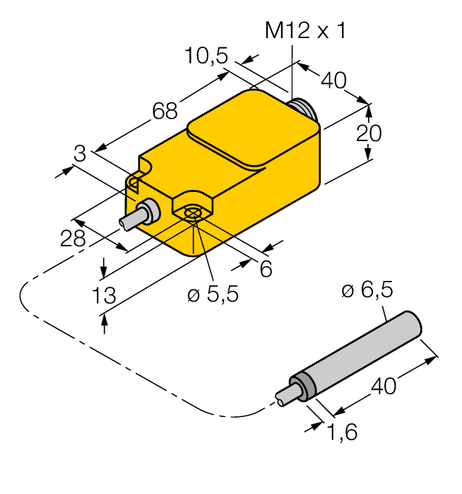Inductive Sensor - For Differentiation Between Metals (BI1.5-EH6.5-0.2-Q20-2LU-H1141/S950)