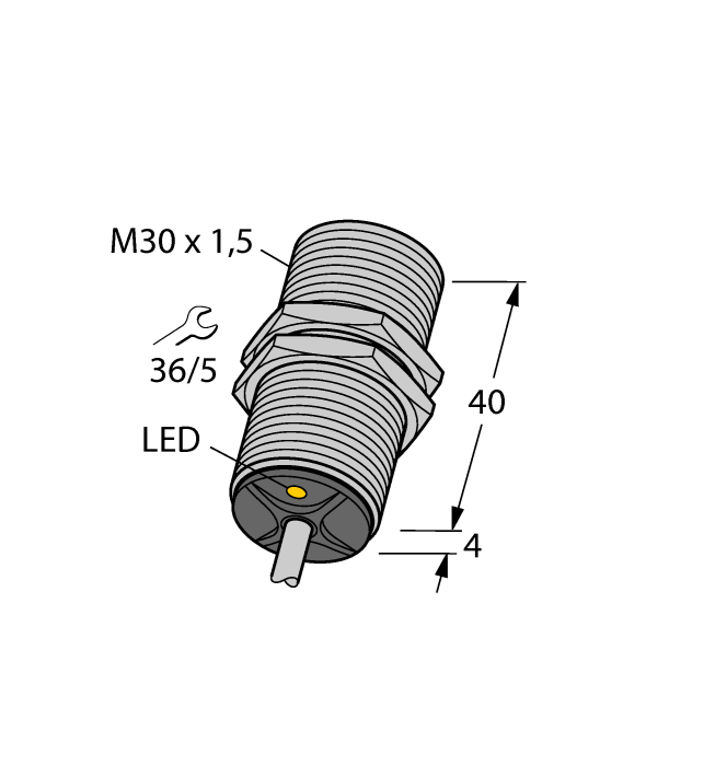 Inductive Sensor - With Increased Temperature Range (BI10-EG30-Y1X/S100 7M)