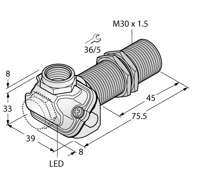 Inductive Sensor - With Increased Temperature Range (BI10-EM30WDTC-Y1X)