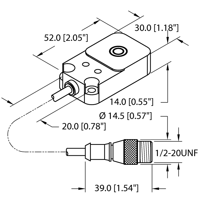 Inductive Sensor - (BI10-Q14-ADZ32X2-0.2-SB3T)
