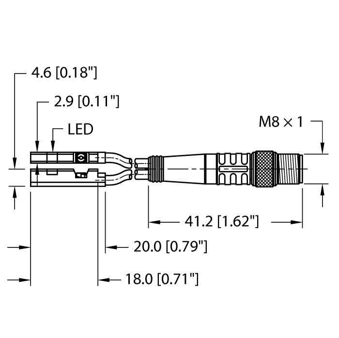 Magnetic Field Sensor - For Pneumatic Cylinders (BIM-UNR-2AP6X-0.2-PSG4M)