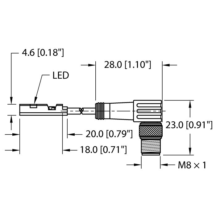 Magnetic Field Sensor - For Pneumatic Cylinders (BIM-UNR-AP6X-0.3-PSW3M W/M)