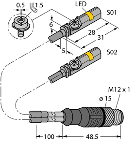 Magnetic field sensor - for pneumatic cylinders