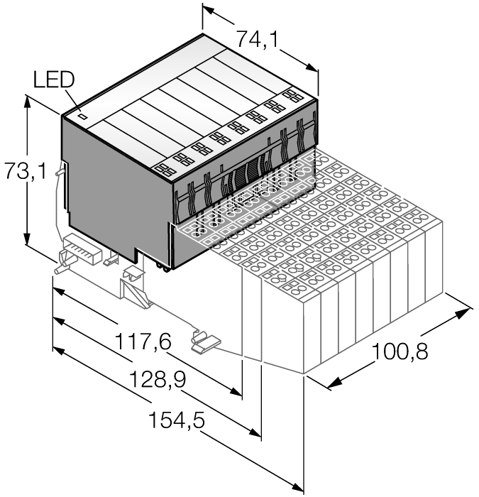 BL20 electronic module - 32 Digital Inputs, PNP (BL20-32DI-24VDC-P)