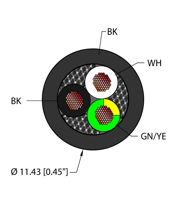 Power Tray/Exposed Run/Direct Burial Cable - Reelfast™ Bulk Cable (BLK,PVC,3X12,TCERDB)
