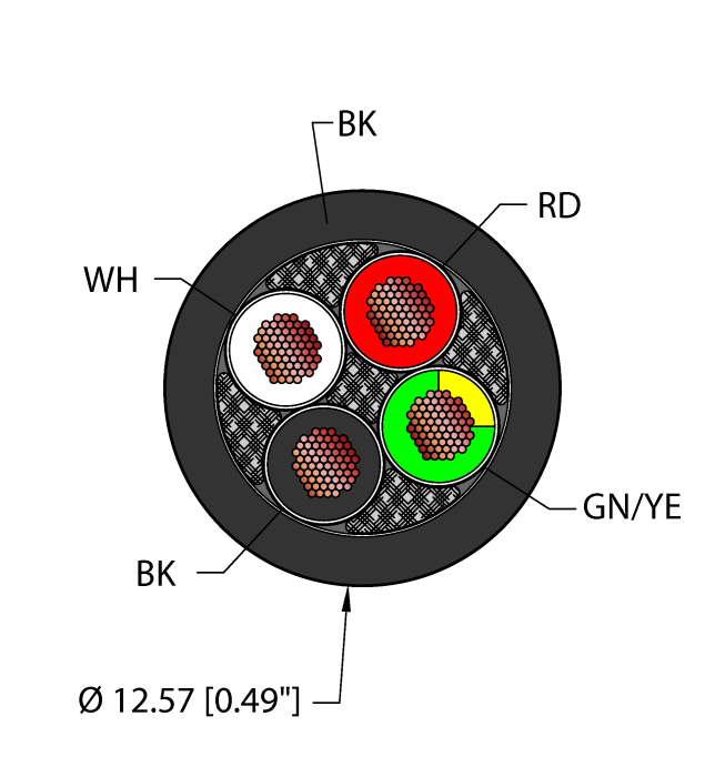 Power Tray/Exposed Run/Direct Burial Cable - Reelfast™ Bulk Cable (BLK,PVC,4X12,TCERDB)
