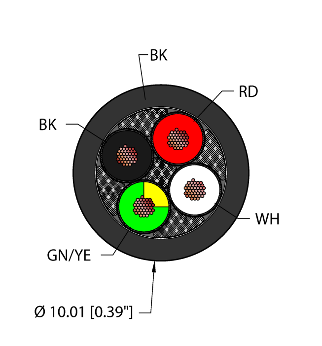 Power Tray/Exposed Run/Direct Burial Cable - Reelfast™ Bulk Cable (BLK,PVC,4X14,TCERDB)