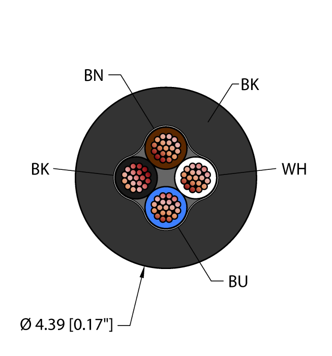 General Purpose Cable - Reelfast™ Bulk Cable (BLK,PVC,4X26,AWM)