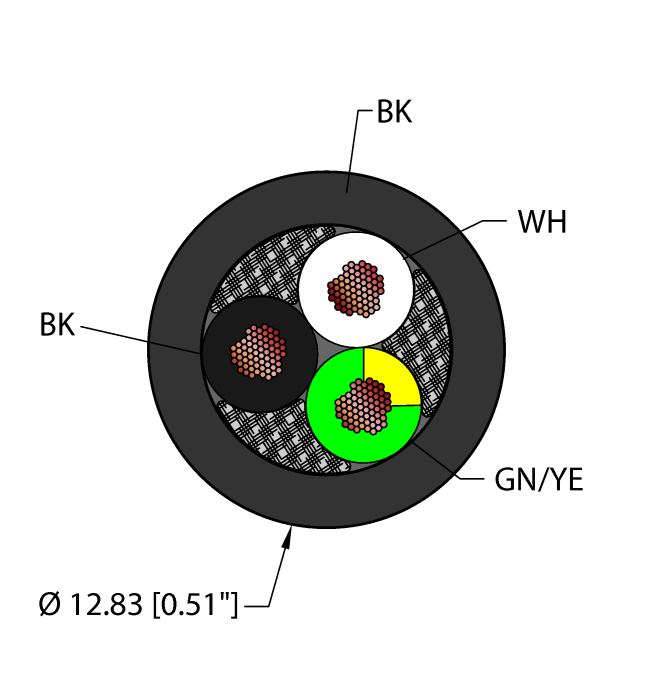 Power Tray/Exposed Run/Direct Burial Cable - Reelfast™ Bulk Cable (BLK,TPE,3X10,TCERDB)