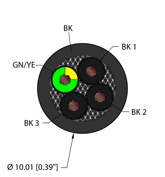 Power Tray/Exposed Run/Direct Burial Cable - Reelfast™ Bulk Cable (BLK,TPE,4X14,TCERDB)