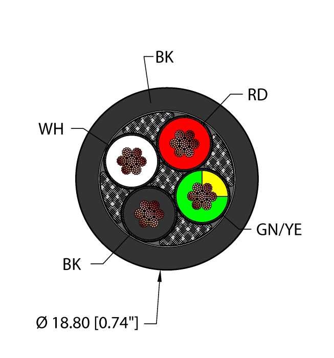 Power Tray/Exposed Run/Direct Burial Cable - Reelfast™ Bulk Cable (BLK,TPE,4X8,TCERDB)