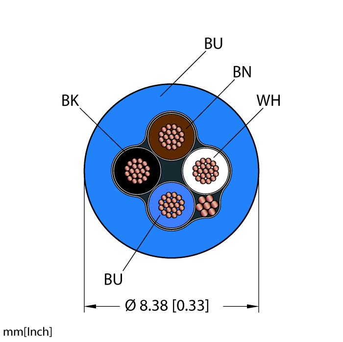 Instrumentation Tray/Exposed Run/Direct Burial Cable - Reelfast™ Bulk Cable (BLU,PVC,4X18,S-DF,ITCERDB)