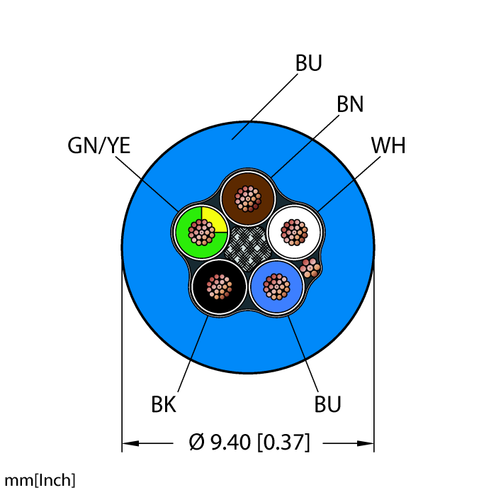 Instrumentation Tray/Exposed Run/Direct Burial Cable - Reelfast™ Bulk Cable (BLU,PVC,5X18,S-DF,ITCERDB,MS40)