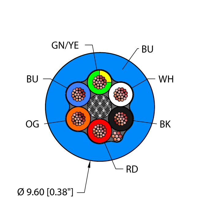 Instrumentation Tray Cable - Reelfast™ Bulk Cable (BLU,PVC,6X16,S-DF,ITC)
