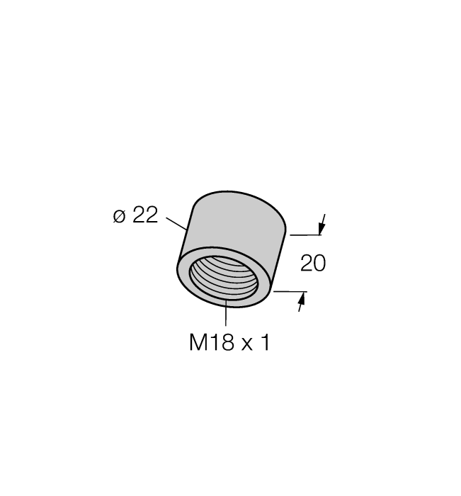 Mounting Accessories - Protective Cap Made of Plastic (CAP 18N-PTFE)