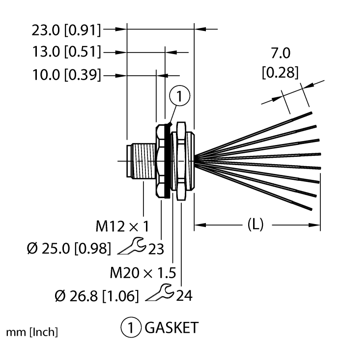 Actuator and Sensor Receptacle - Front Mount (EFSVT-A8.800.4-0.3)
