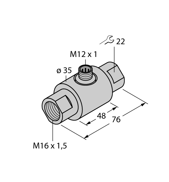 Flow Monitoring - Inline Sensor without Integrated Processor (FCI-D03A4-NA-H1141/M16)