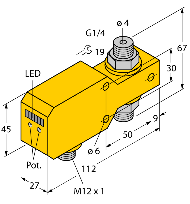 Flow Monitoring - Inline Sensor with Integrated Processor (FCI-D04A4P-LIX-H1141)
