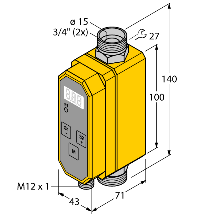Flow Monitoring - Inline Sensor with Integrated Processor (FCI-D15A4P-2ARX-H1160/D209)