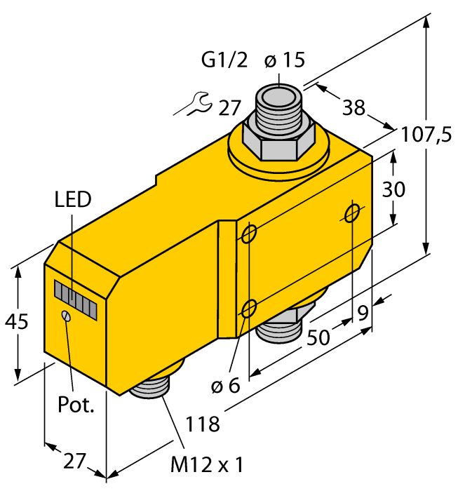 Flow Monitoring - Inline Sensor with Integrated Processor (FCI-D15A4P-ARX-H1140)