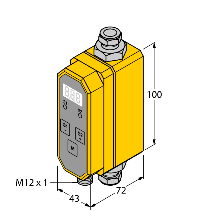 Flow Rate Measurement - Inline Sensor with Integrated Processor (FCMI-3/8D08DYA4P-LI-UP8X-H1141)